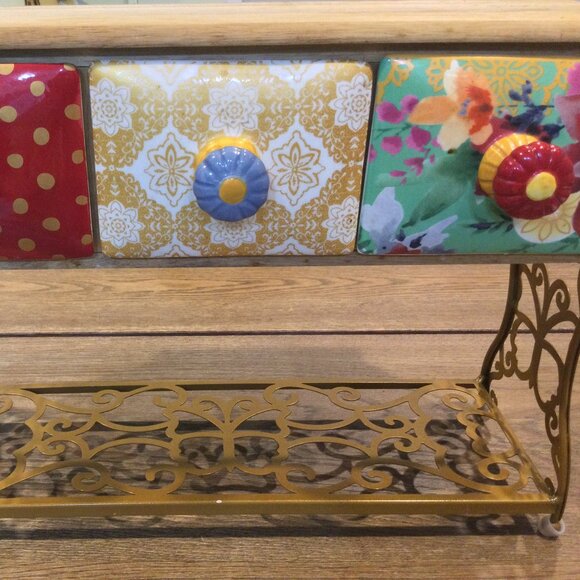 The Pioneer Woman Flea Market 3-Drawer Stand Coffee Tea Storage Mug Rack - Picture 8 of 15